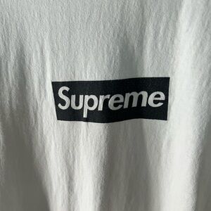 Supreme White and Black Short Sleeve Tee